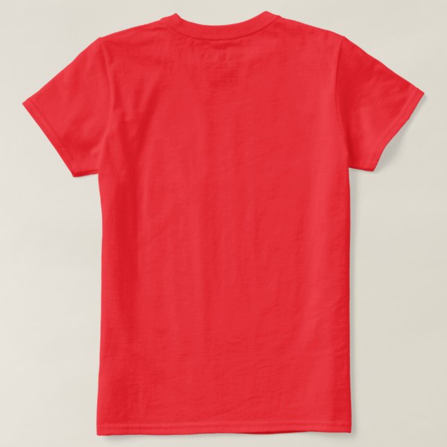 Camiseta Feminina Vermelha Básica (Verso do Design)