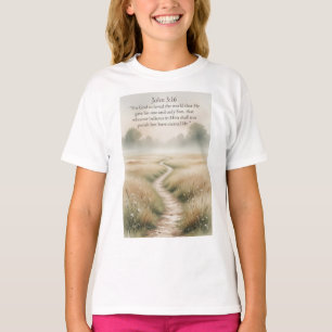 Camiseta Feminina Versículo Bíblico João 3:16
