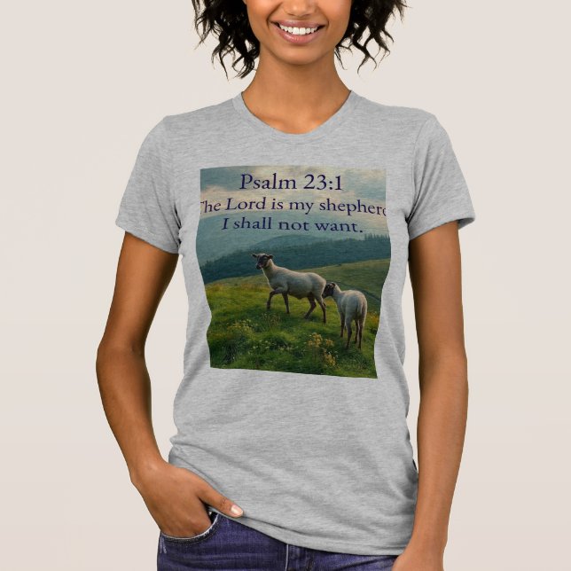 Camiseta Feminina Versículo Bíblico Salmo 23:1 (Frente)