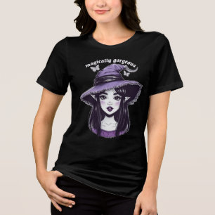 Camiseta Feminina Witch Girl Magia Gótica Fantas