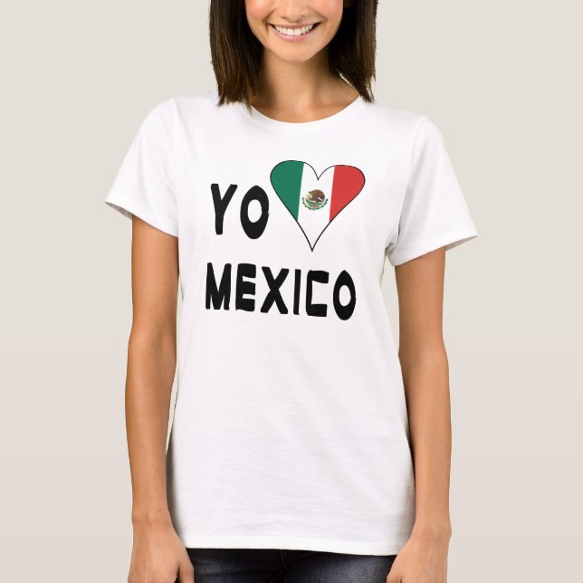Camiseta Feminina Yo Amo Mexico  (Frente)