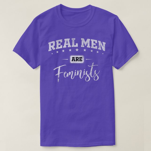 Camiseta Feminismo Direitos Humanos E Homens Reais São Femi (Frente do Design)