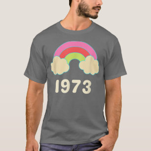 Camiseta Feminismo em Escolha Pró 1973 Rainbow Retro Groovy