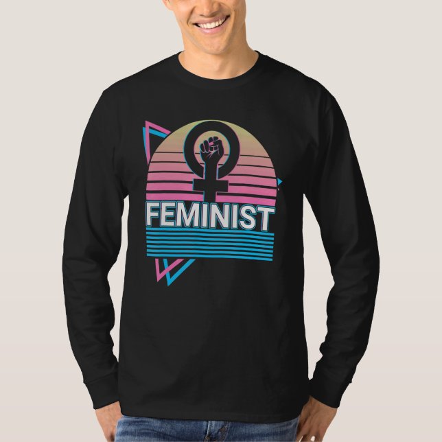 Camiseta Feminismo Feminista: Retrô de Empoderamento de Mul (Frente)