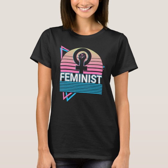 Camiseta Feminismo Feminista: Retrô de Empoderamento de Mul (Frente)