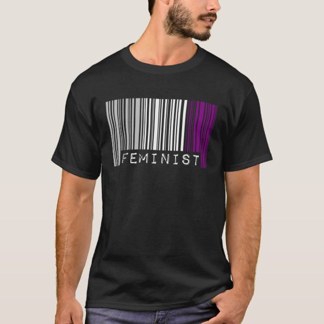 Camiseta Feminist Asexual Pride Flag Barcode Pro Choice Fem (Frente)