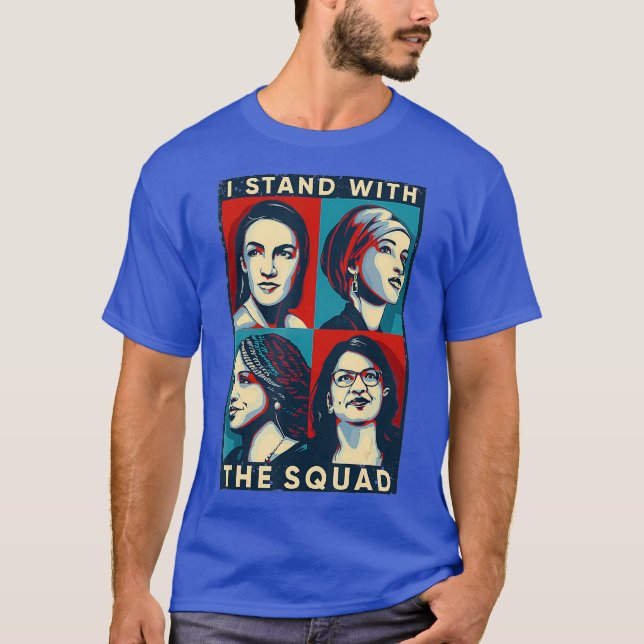 Camiseta Feminist I Stand With The Squad AOC Anti Trump (Frente)