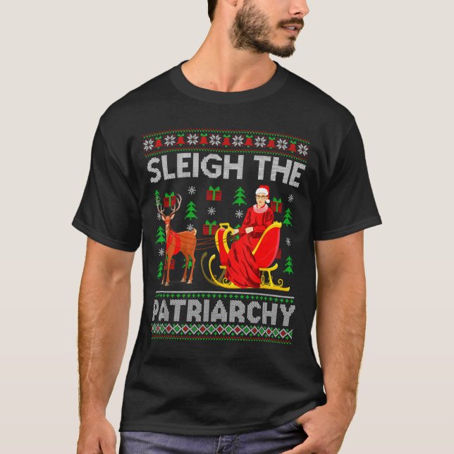 Camiseta Feminist Ruth Bader Ginsburg Rbg Xmas Sleigh The P (Frente)