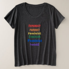 camiseta feminista do orgulho "mais tamanho"