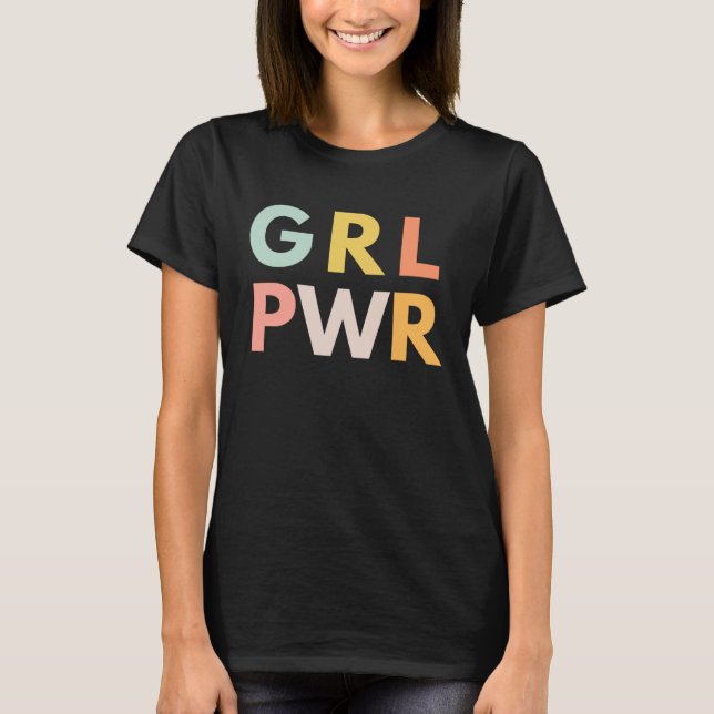 Camiseta Feminista do Poder das Meninas. Garotas fortes. Fe (Frente)