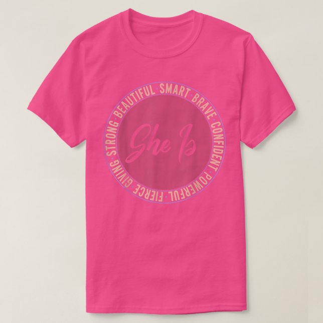Camiseta Feminista Ela É Mulher Empoderadora Fala Feminismo (Frente do Design)