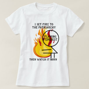 Camiseta Feminista Flamejante Queimando o Patriarcado 7