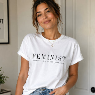 Camiseta Feminista Igualdade moderna Moça Autoamor pelo p