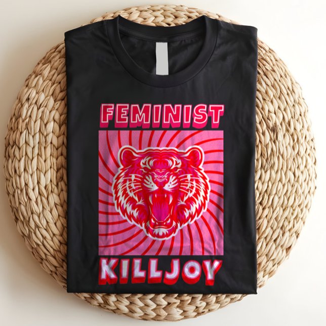 Camiseta Feminista Killjoy Roaring Pink Tiger Power (Criador carregado)