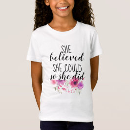 Camiseta Feminista Rosa Floral Acreditou