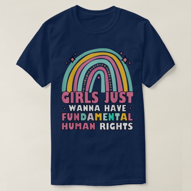 Camiseta Feministas Meninas Só Querem Ter Direitos Fundamen (Frente do Design)