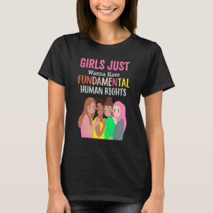 Camiseta Feministas Meninas Só Querem Ter Direitos Fundamen