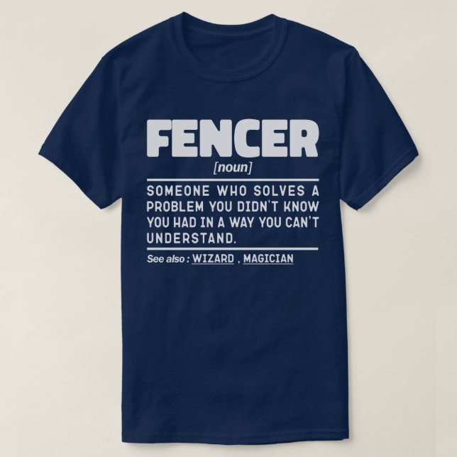 Camiseta Fencer Noun Fencer Instrutor de Cerca Funny Maker (Frente do Design)