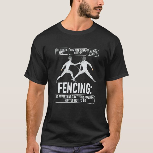 Camiseta Fencing Fencer Swordsman Swordmanship Sabre Epee (Frente)