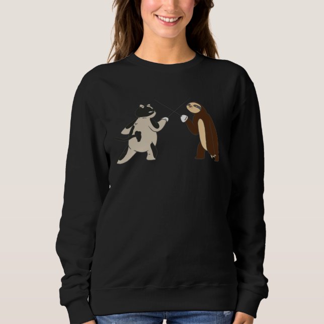 Camiseta fencing lazy sloth cat (Frente)