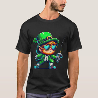 Camiseta Fencing Leprechaun Kids Mens Womens St Patricks Da