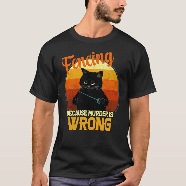 Camiseta fencing murder cat (Frente)