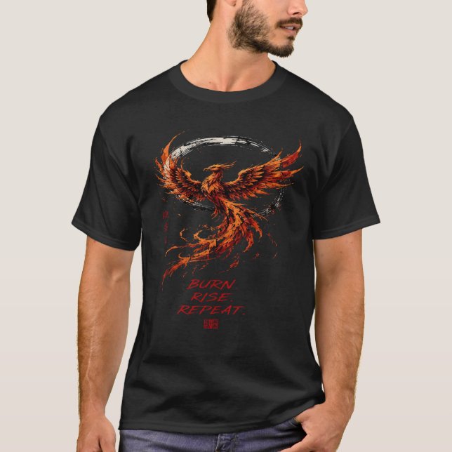 Camiseta Fênix Ascendente Queimar Subir Repetir (Frente)