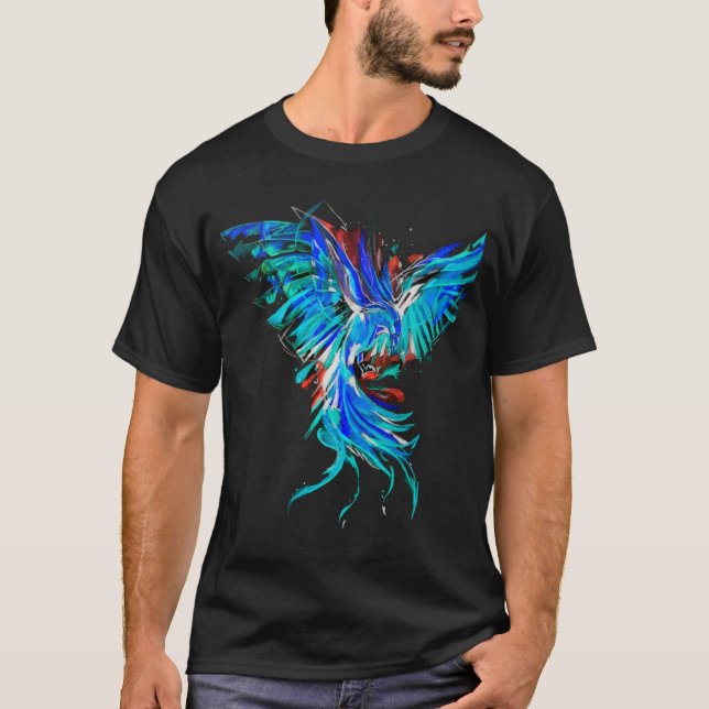 Camiseta fênix azul (Frente)