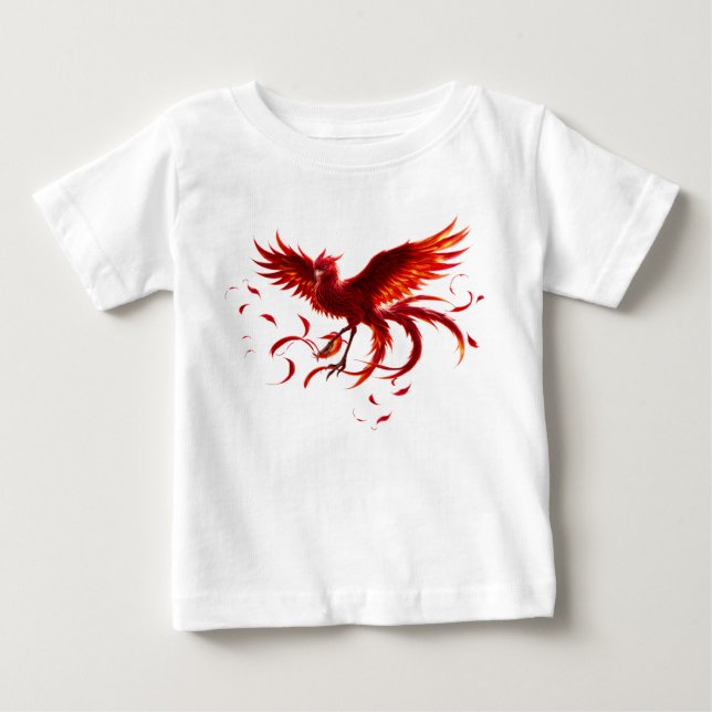Camiseta Fênix Carmesim da Maré enluarada. (Frente)