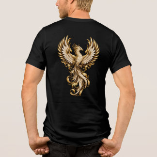 Camiseta Fênix Dourada Marfim Dourado Impresso no Verso Orn