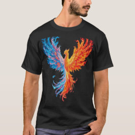 Camiseta Fênix Épica de Fogo e Gelo - Ave Elemental Mítica