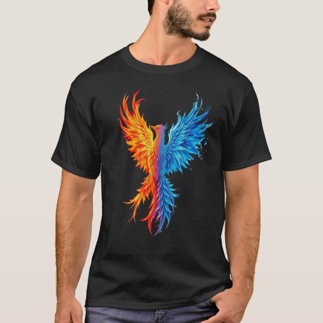 Camiseta Fênix Fantástica de Fogo e Gelo Épico (Frente)
