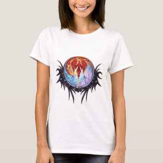 Camiseta Fênix Mítica Tribal de Fogo e Gelo
