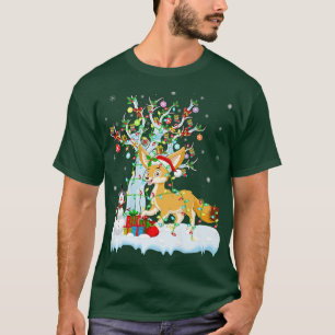 Camiseta Fennec Fo Xmas Tree Lighting Santa Hat Fennec Fo C