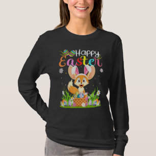 Camiseta Fennec Fox Bunny Ovo Caça Fennec Fox Happy East
