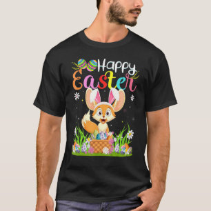 Camiseta Fennec Fox Bunny Ovo Caça Fennec Fox Happy East