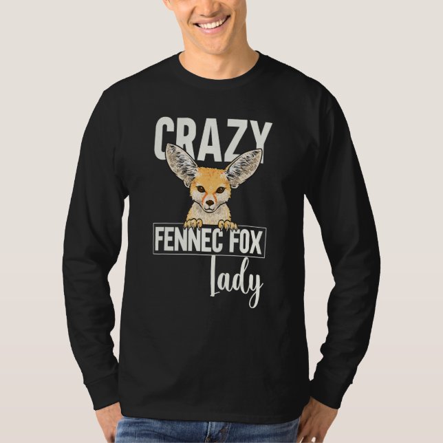 Camiseta Fennec Fox Crazy Fennec Fox Lady (Frente)
