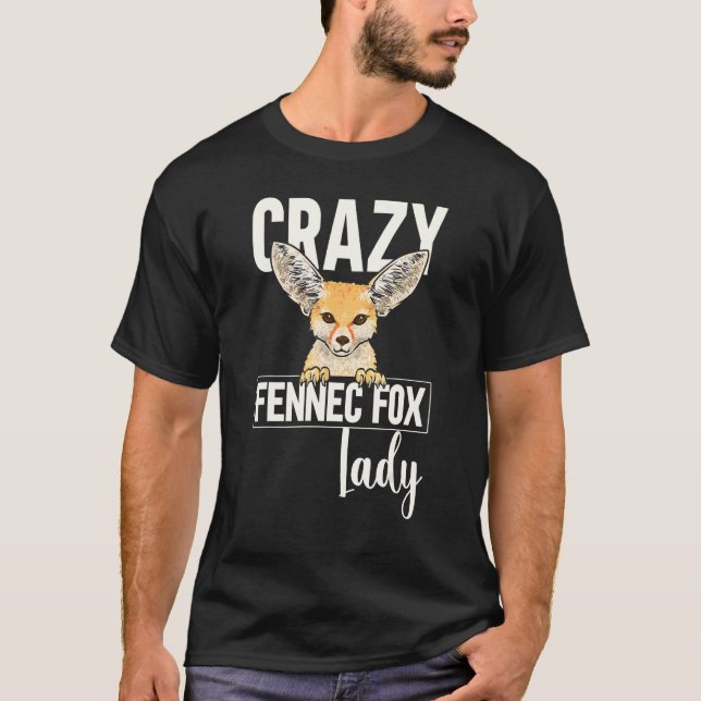 Camiseta Fennec Fox Crazy Fennec Fox Lady (Frente)