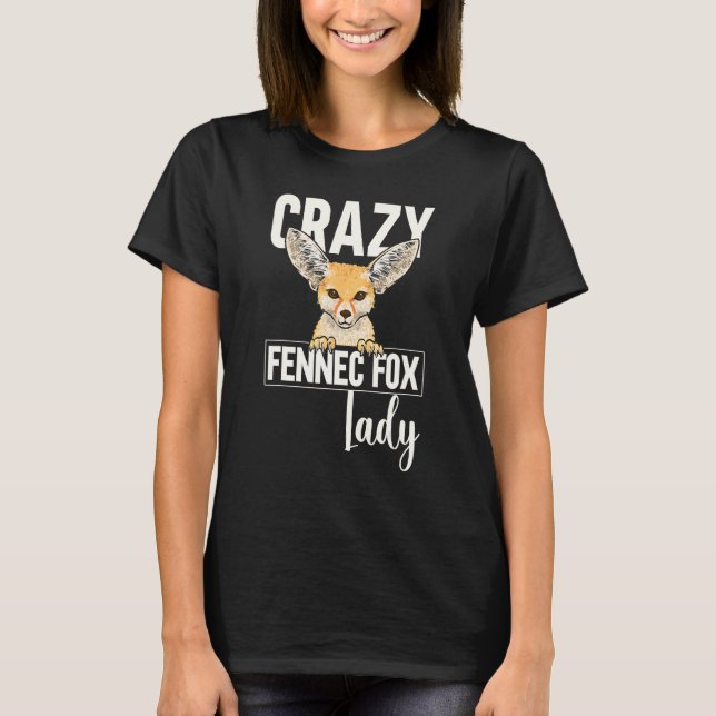 Camiseta Fennec Fox Crazy Fennec Fox Lady (Frente)