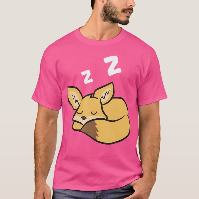Camiseta Fennec Fox Dormindo Engraçada Encantada Fennec Fox (Frente)
