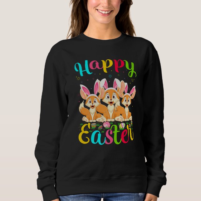 Camiseta Fennec Fox Easter Bunny Fennec Fox Happy East (Frente)