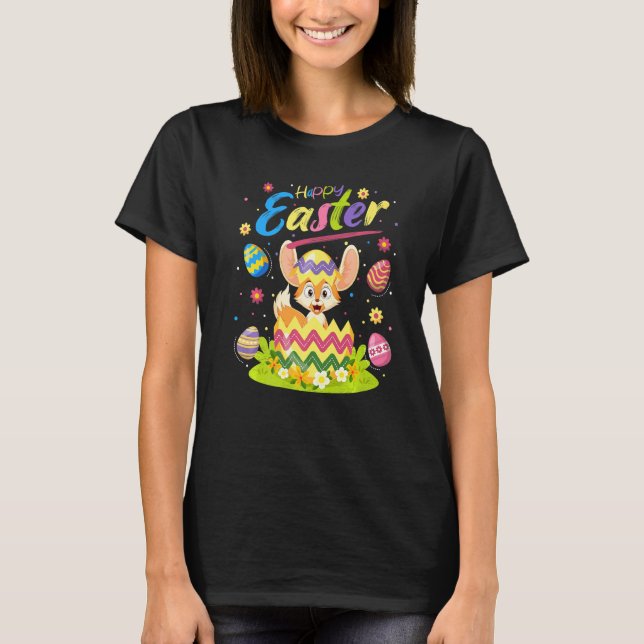 Camiseta Fennec Fox Easter Egg Fennec Fox Felz pascoa (Frente)