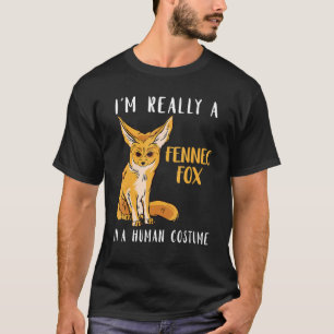 Camiseta Fennec Fox Em Costume Humano Fennec Fox Desert Ani