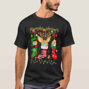 Camiseta Fennec Fox Em Meias De Natal Iluminadas Fennec Fox