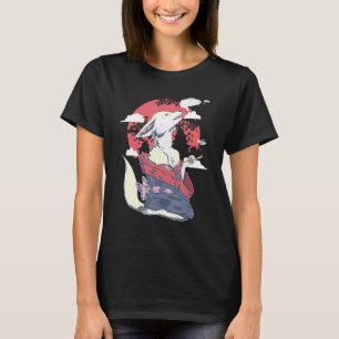 Camiseta Fennec Fox Japonês Art Harajuku Retro Aestético C