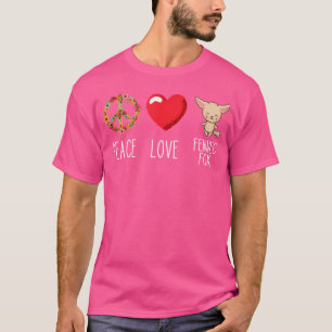 Camiseta Fennec Fox Love Peace Heart Ears Fennec Fox O