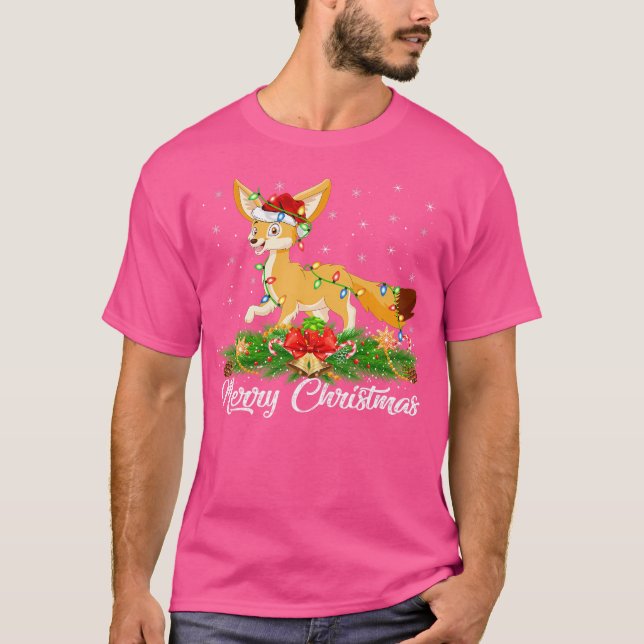 Camiseta Fennec Fox Lover Matching Santa Hat Fennec Fox Chr (Frente)