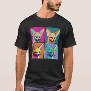 Camiseta Fennec Fox Pop Ilustração De Animais Coloridos