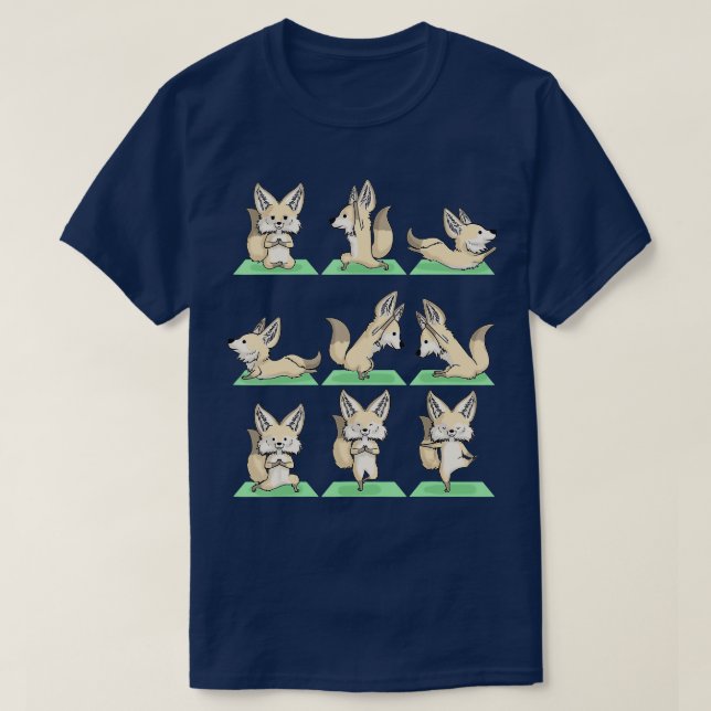 Camiseta Fennec Fox Yoga Pose Zen Cute Workout Yog (Frente do Design)