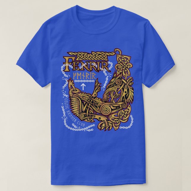 Camiseta Fenrir Ragnarok Viking Monster Wolf (Frente do Design)